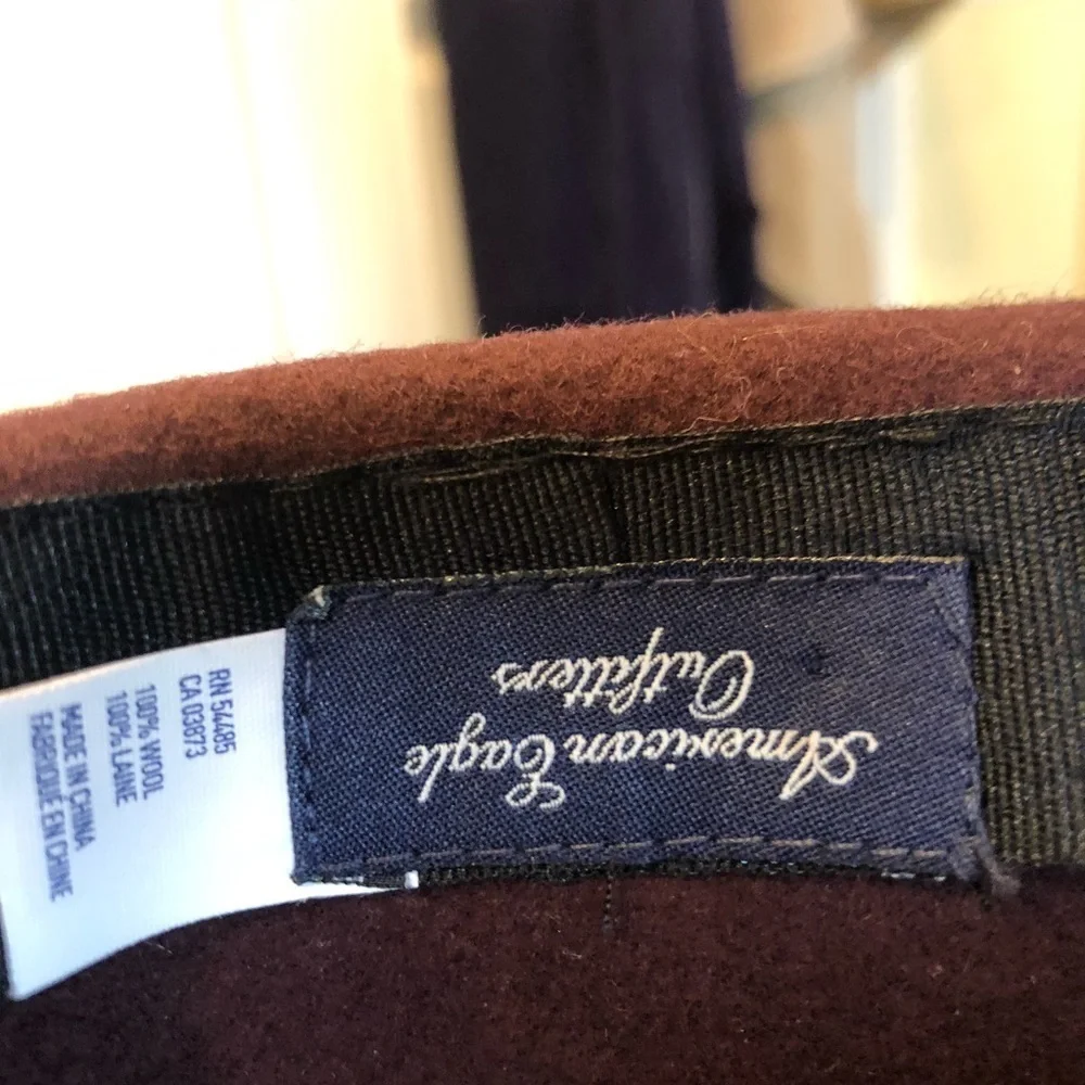 American Eagle Burgundy Wool Felt Hat